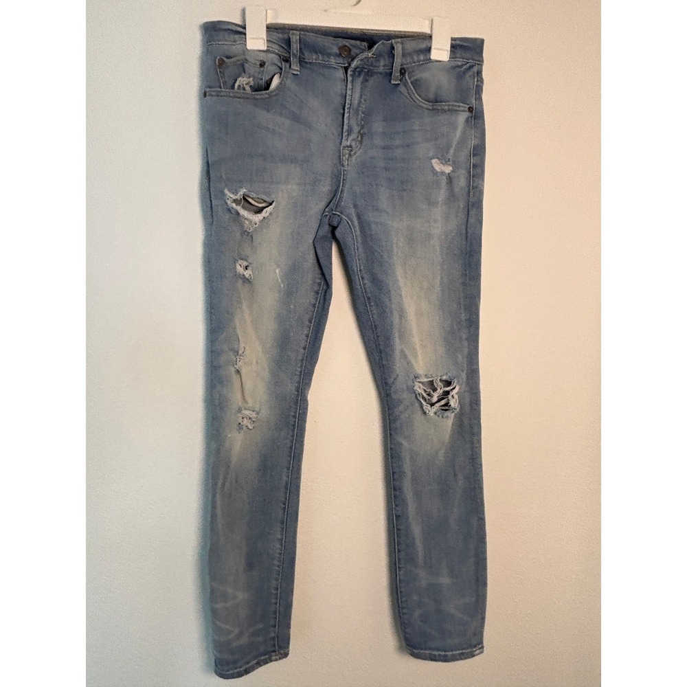 Aeropostale Mens Skinny Distressed Light Wash Jeans 32x32 RN154379